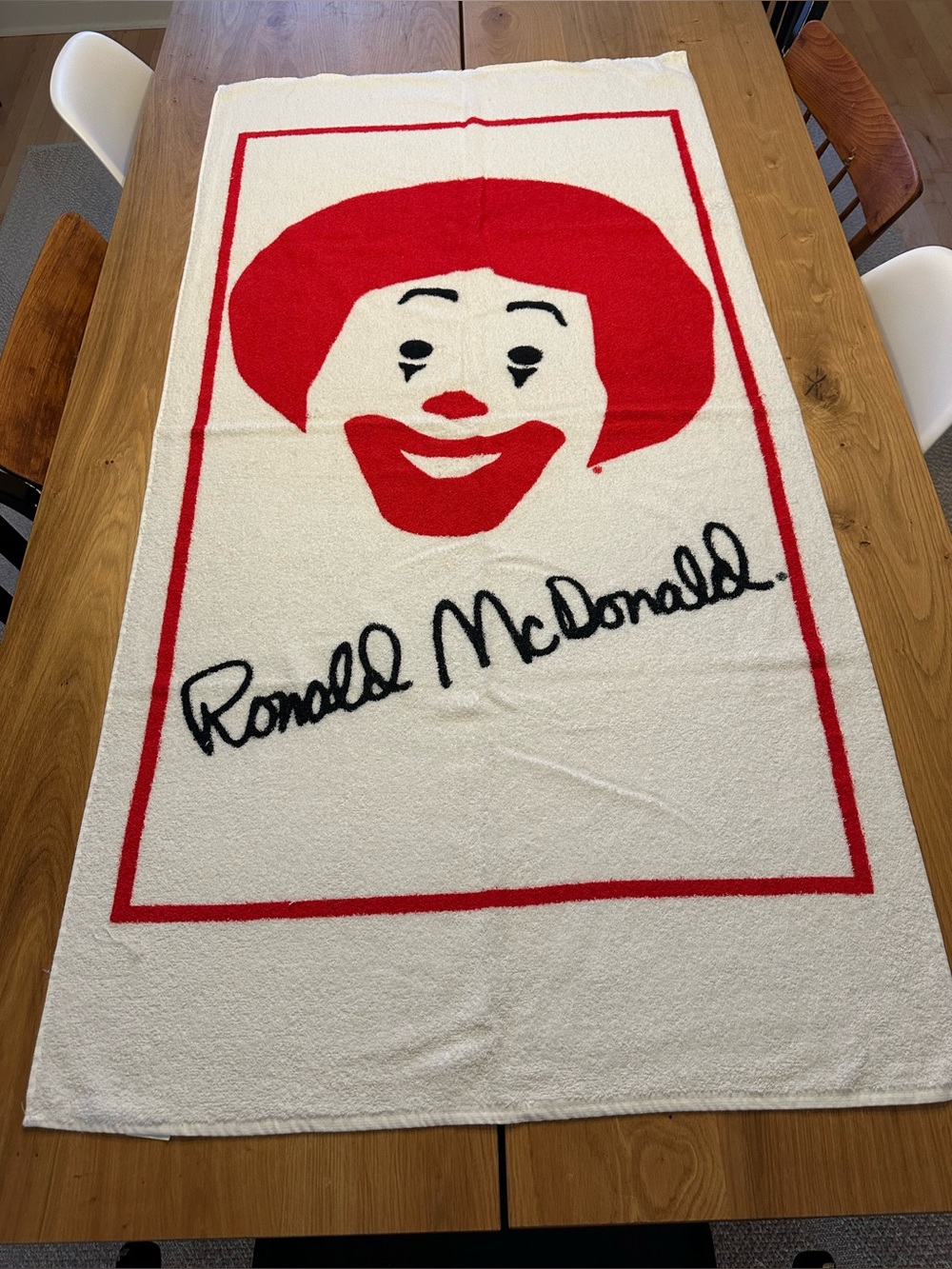 Vintage RARE Ronald McDonald McDonald’s Beach Towel 70s 80s Made in Canada